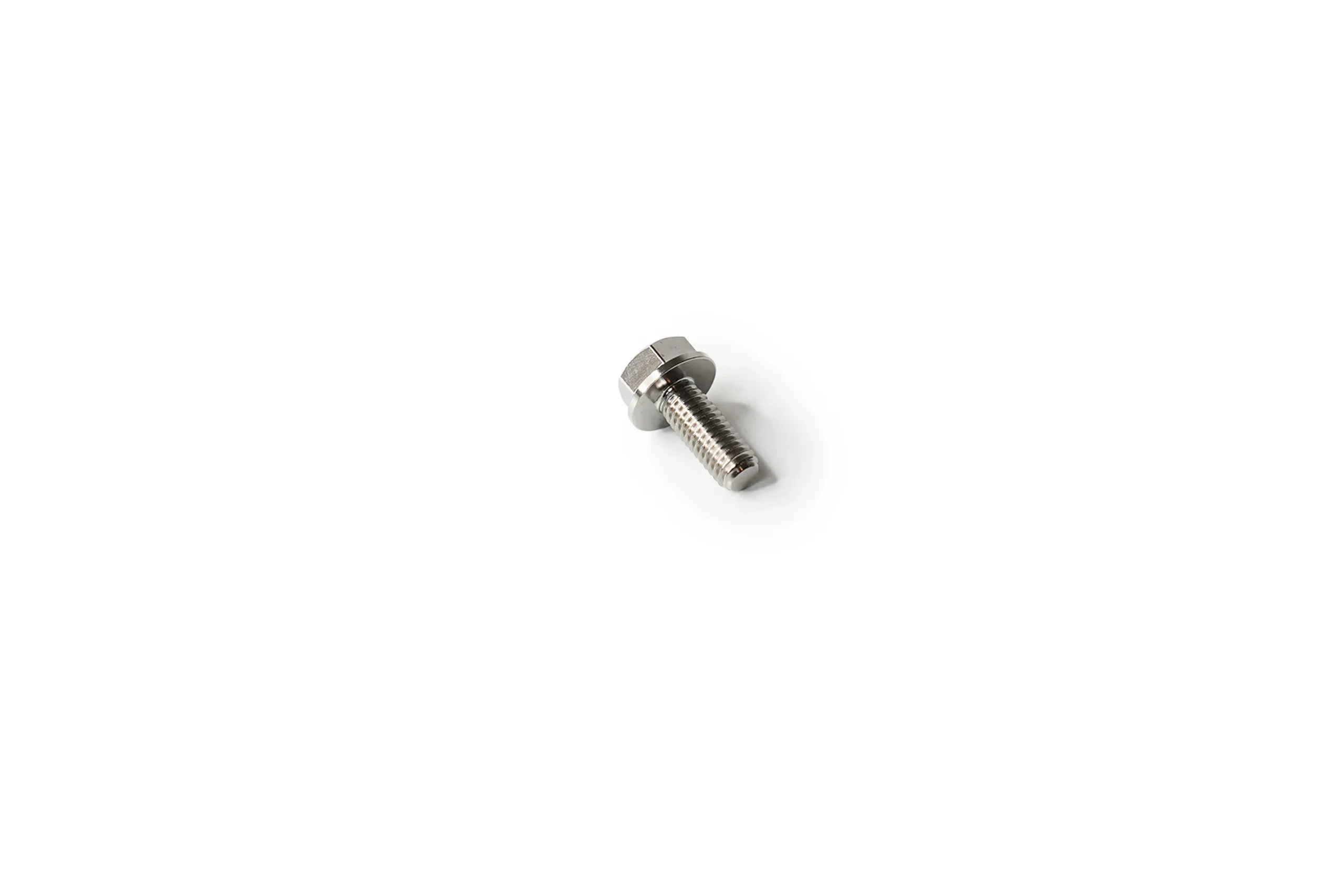 m6flanged_15mmlength3 Titanium hex flange bolt M6x1.0 x 15mm full thread - view 3 - Grade 5 Ti-6Al-4V